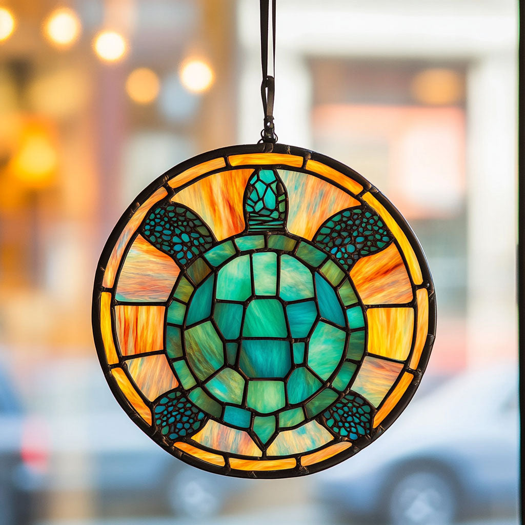 Turtle WJ2111047CL Stained Glass Suncatcher