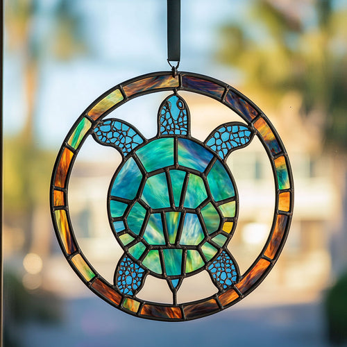 Turtle WJ2111048CL Stained Glass Suncatcher