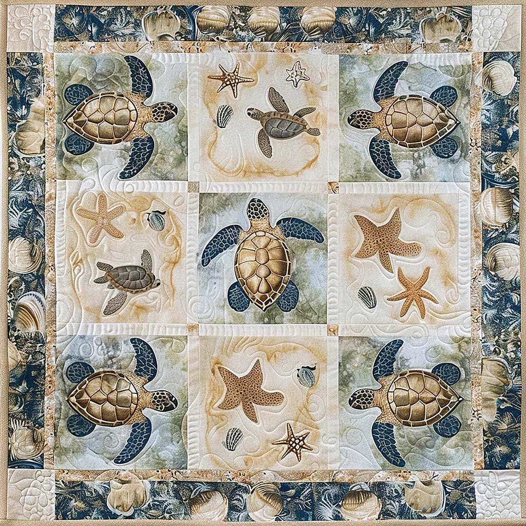 Turtles And Beach Sand WM1308023CL Quilt