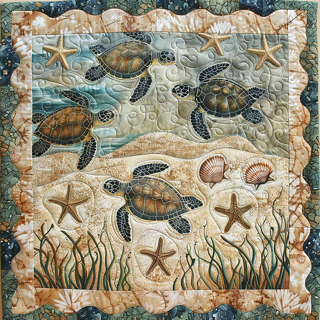 Turtles On Sand WM1408023CL Quilt