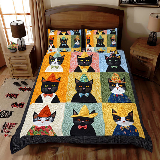 Tuxedo Cat Patchwork WX1812091CL Duvet Cover Set