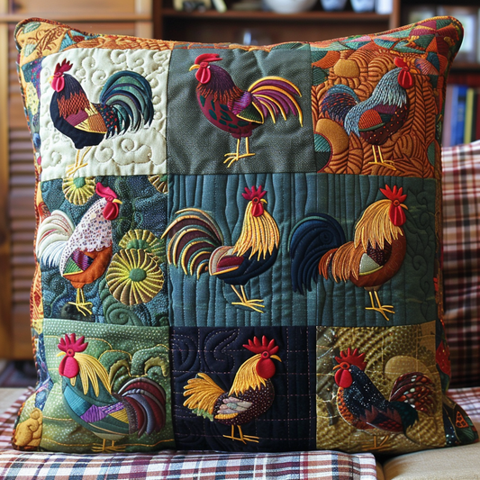Vibrant Roosters XR3107040CL Quilt Pillow Case