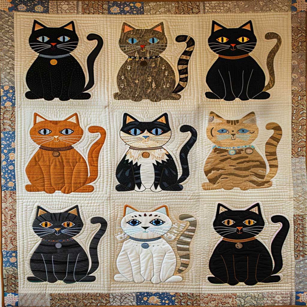 Vintage Cat WJ1009028CL Quilt