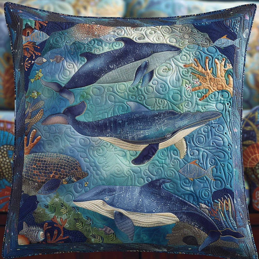 Whales' Horizon Quest WN1408008CL Quilt Pillow Case