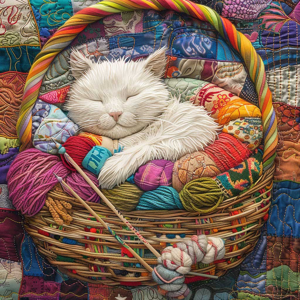 Whimsical Cat Sleeping WM2808021CL Quilt