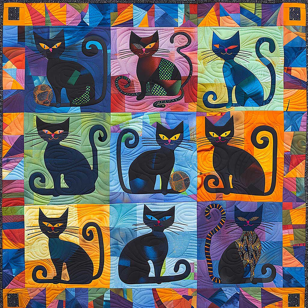 Whimsical Cat WM0909026CL Quilt