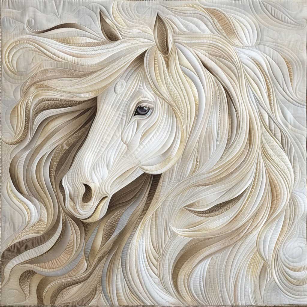 White Blur Horse WM2108009CL Quilt