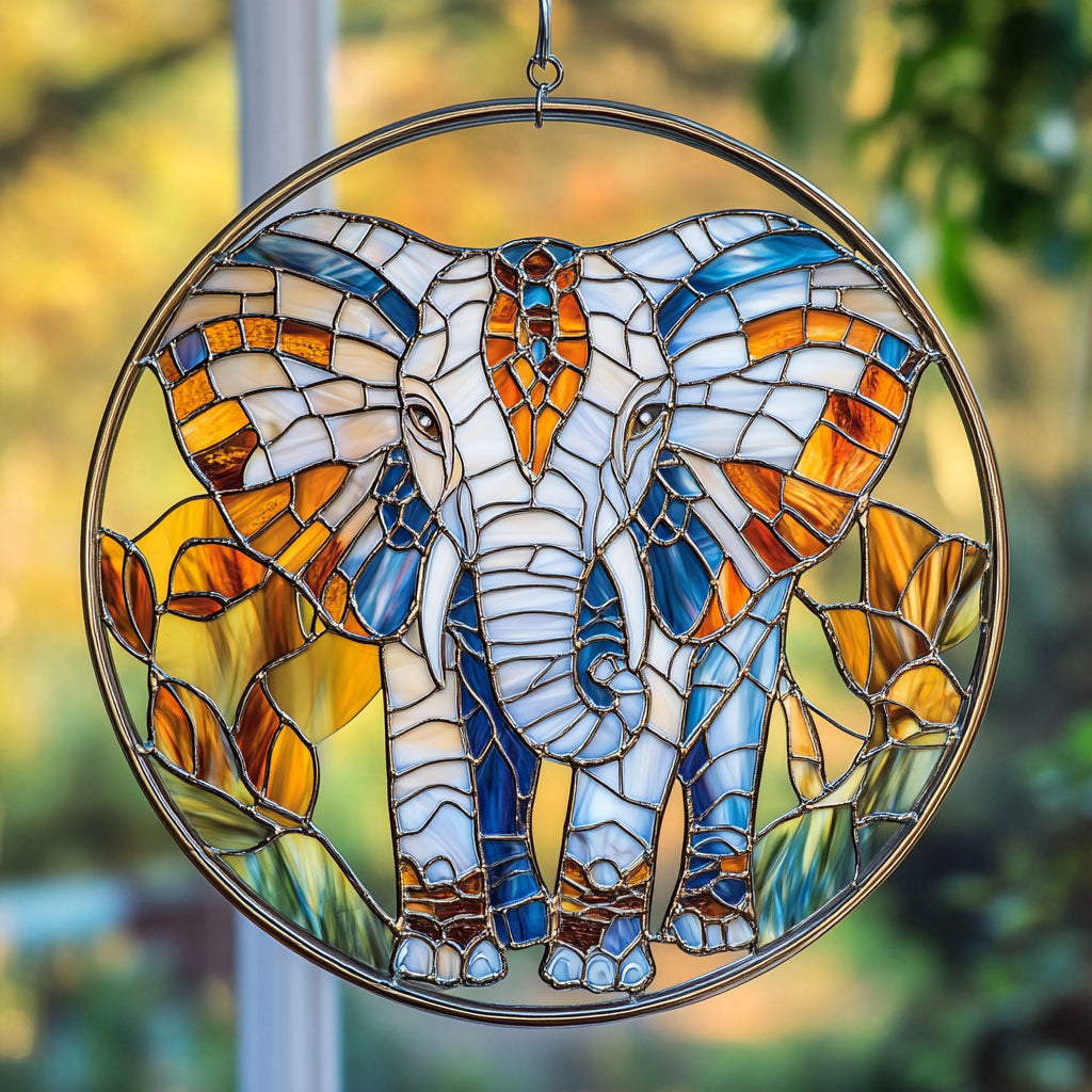 White Elephant WX1801117CL Stained Glass Suncatcher