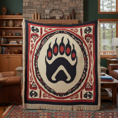 Wild Mark Bear WN2101028CL Woven Throw Blanket