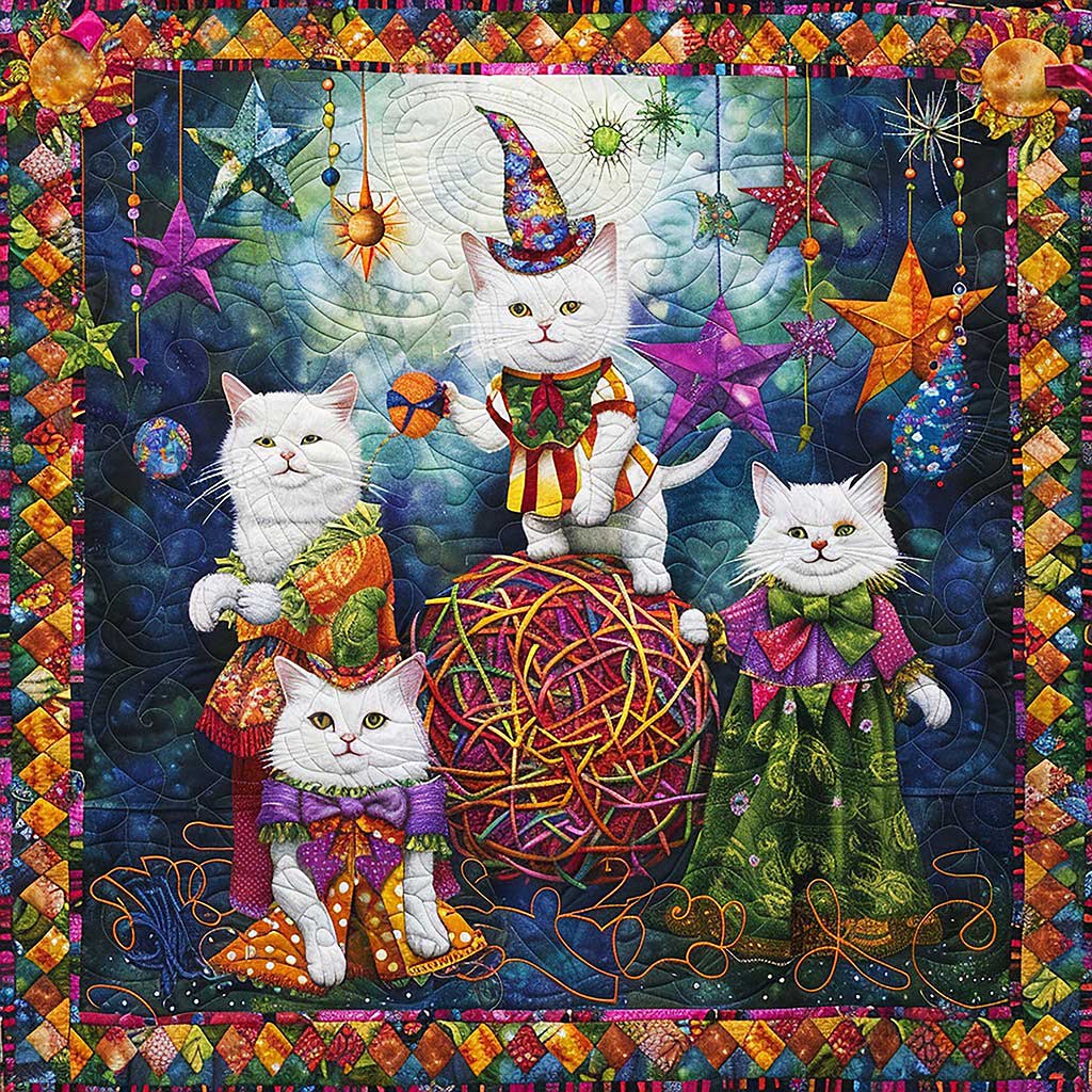 Witch Cat And Yarn WM1608007CL Quilt