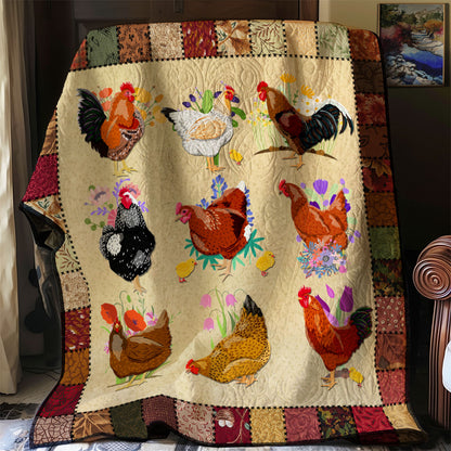 Rooster Flower YR1608002CL Quilt