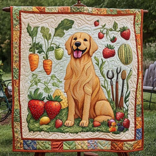 Golden Retriever And Veggies WN0810058CL Quilt