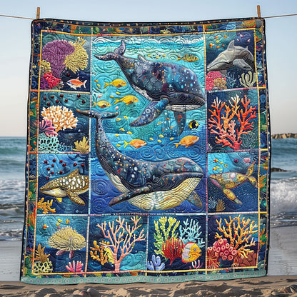 Coral Whale Patchwork WP0509009CL Quilt