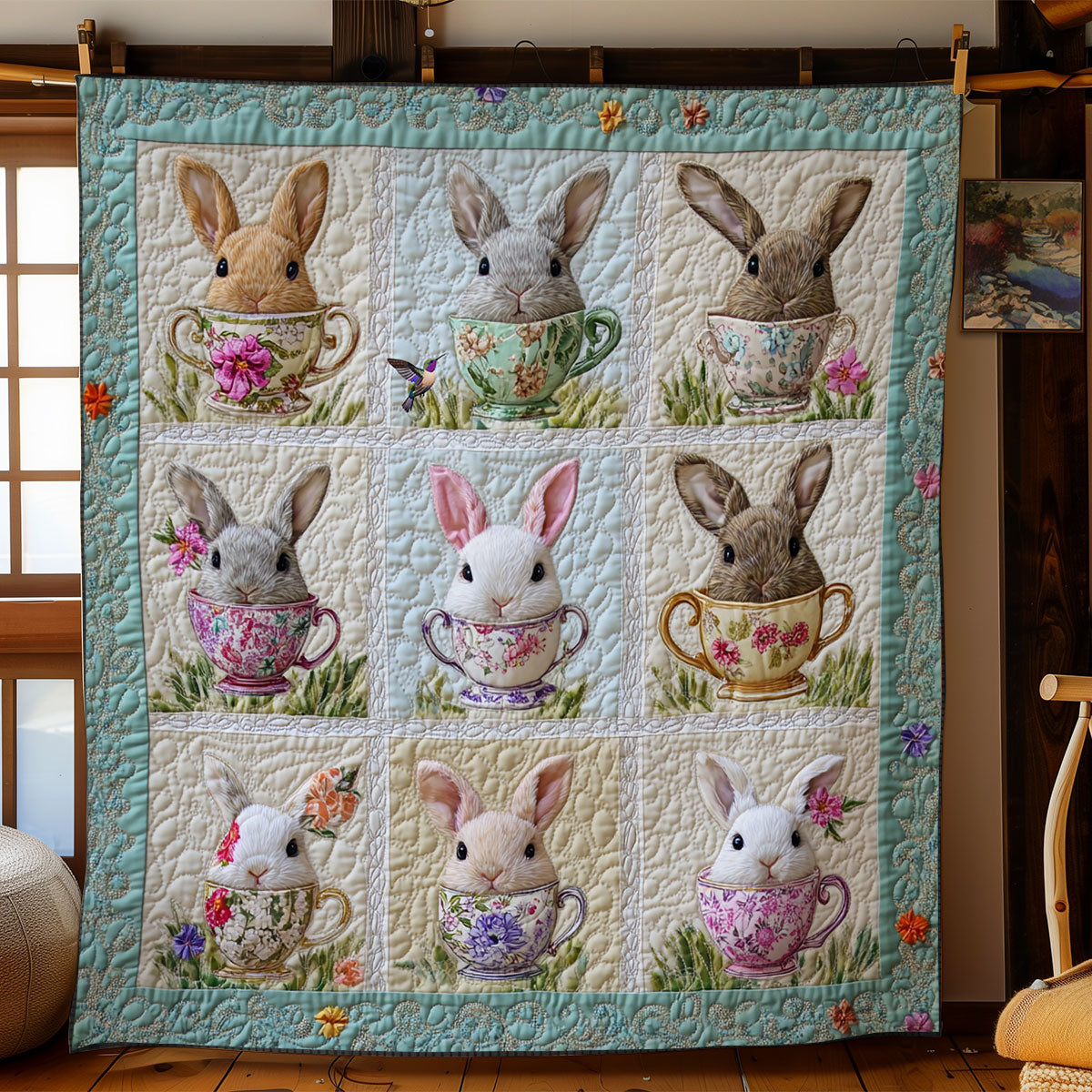Teacup Rabbit WY0811027CL Quilt