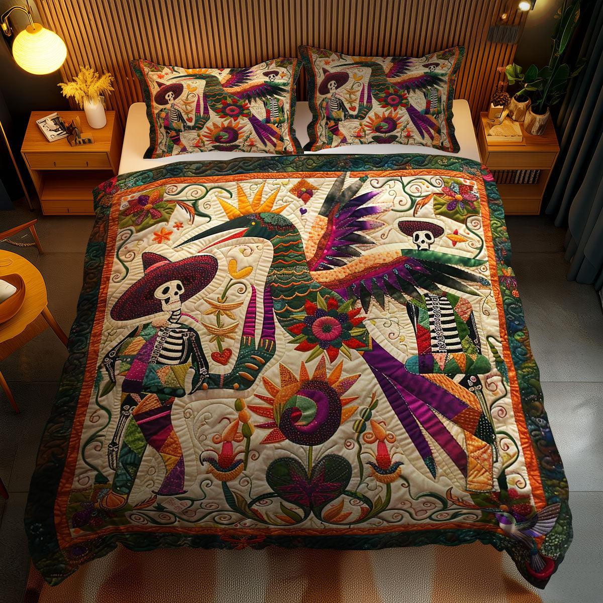 Hummingbird Skeleton Serenade WN2110098CL Duvet Cover Set