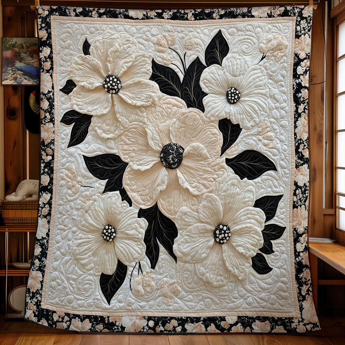 White Flower WY1502078CL Quilt