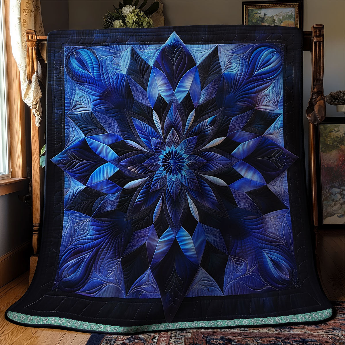 Ethereal Blue Blooms WN1309052CL Quilt