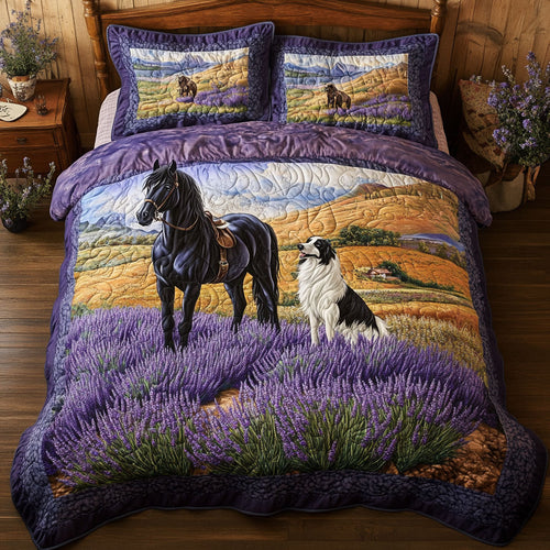 Black Horse Collie Dog WT1403138CL Duvet Cover Set