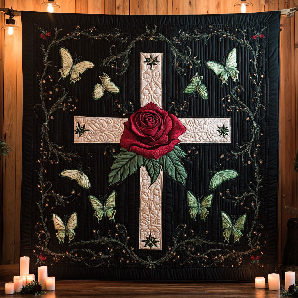 Holy Rose Cross CW0910024CL Quilt