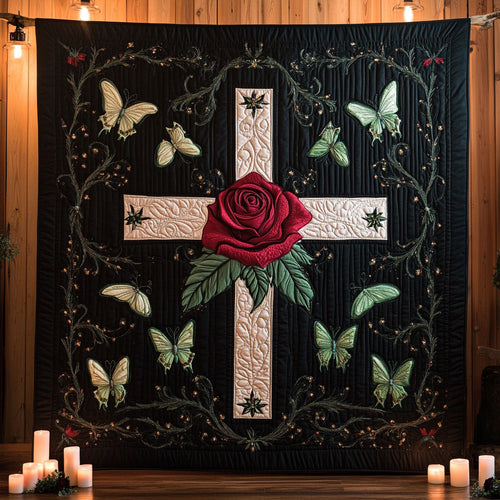 Holy Rose Cross CW0910024CL Quilt