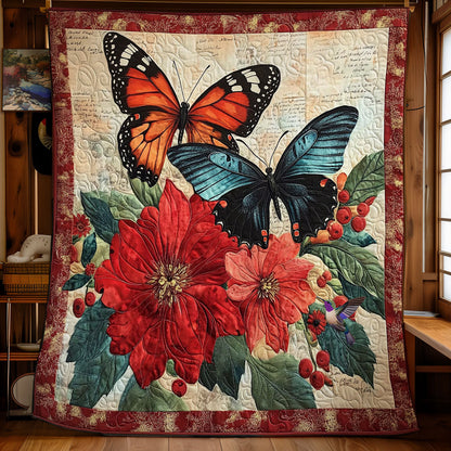 Red Flower Butterfly WY2511034CL Quilt