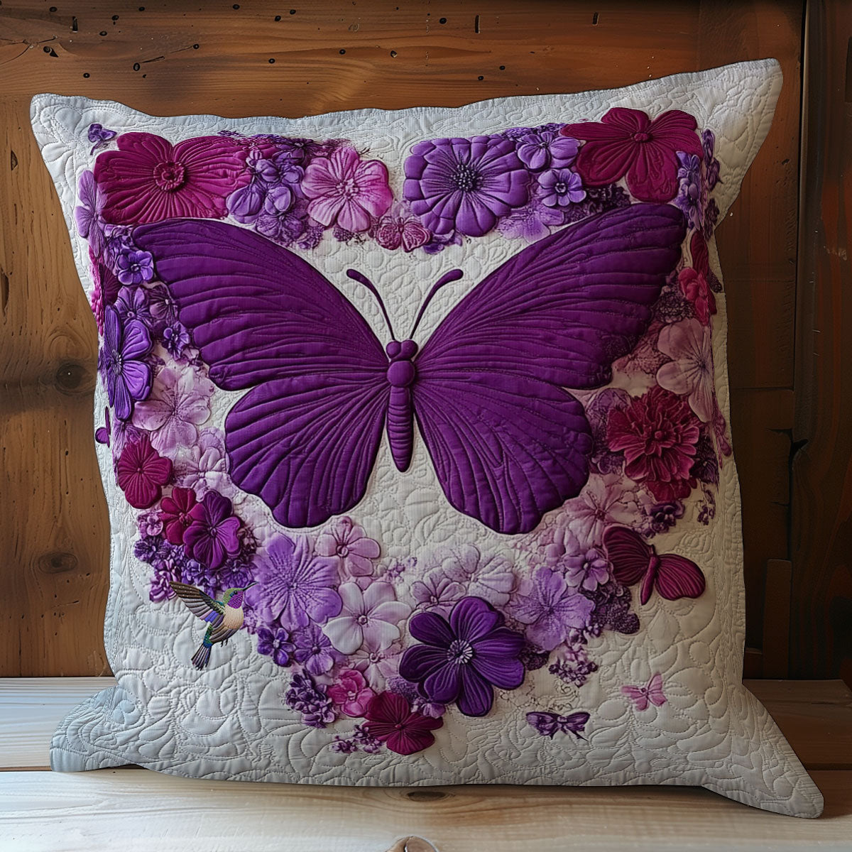 Purple Flower Butterfly WY2501053CL Quilt Pillow Case