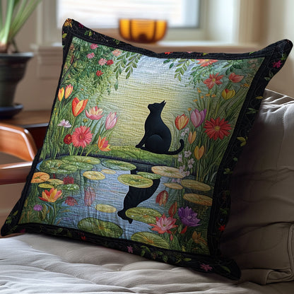 Cat By The Pond WJ3010033CL Quilt Pillow Case