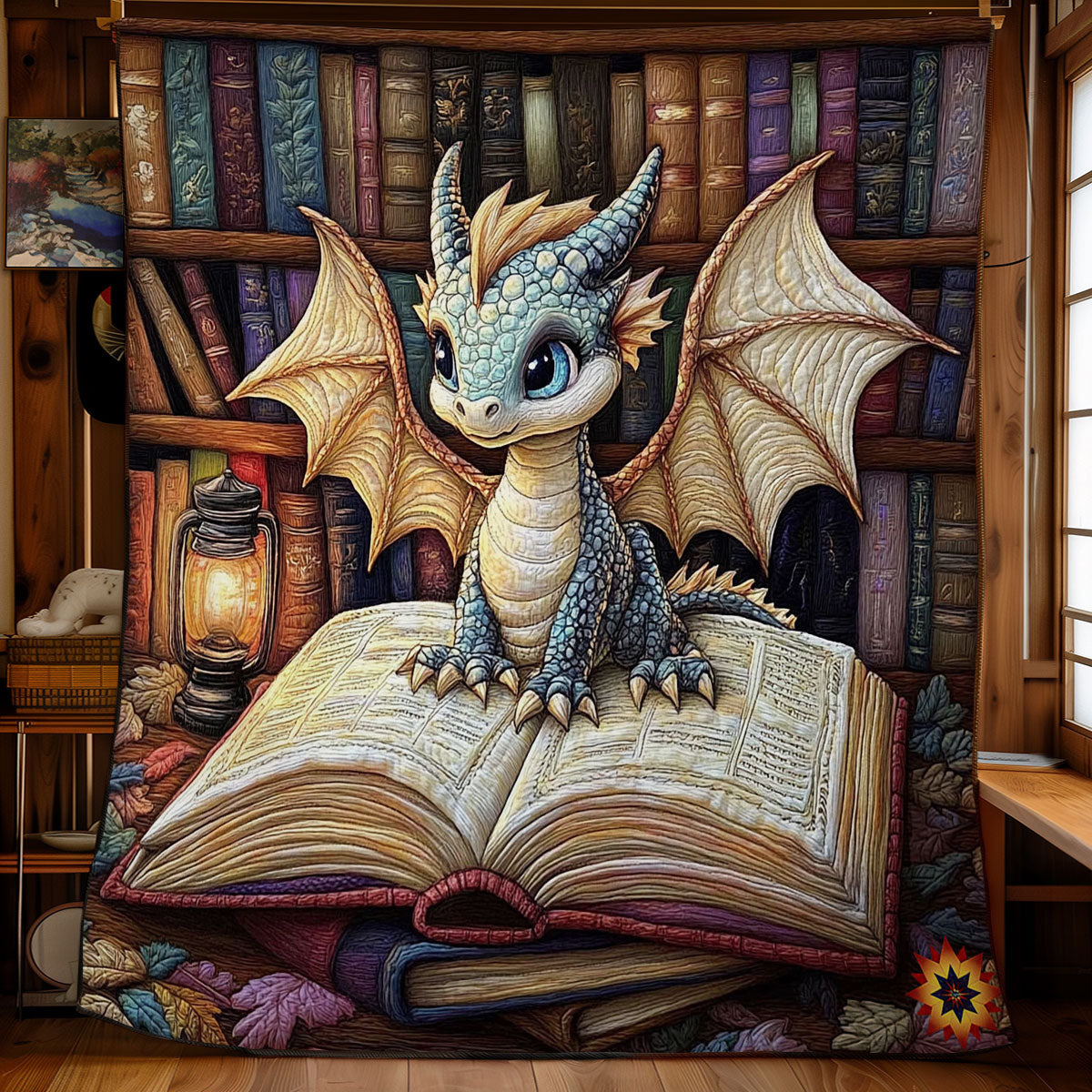 Dragon In Library WY1312009CL Quilt
