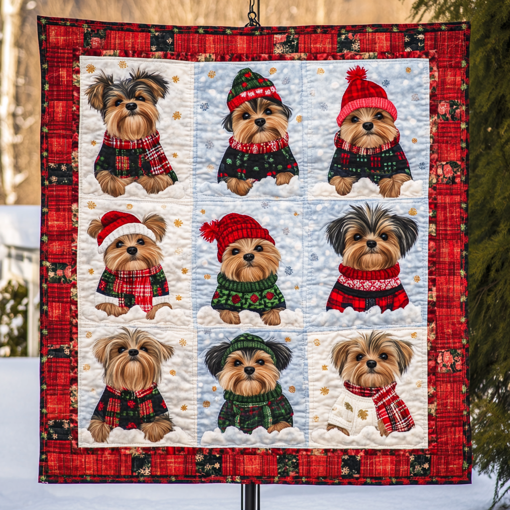 Yorkshire Terrier Christmas Snow WN2309031CL Quilt