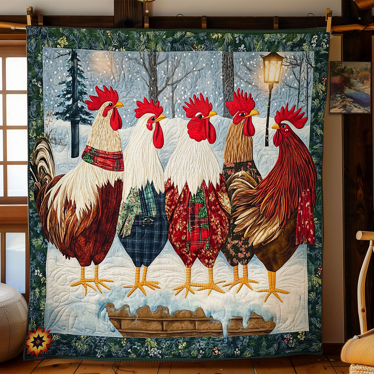 Winter Chicken WY2711044CL Quilt