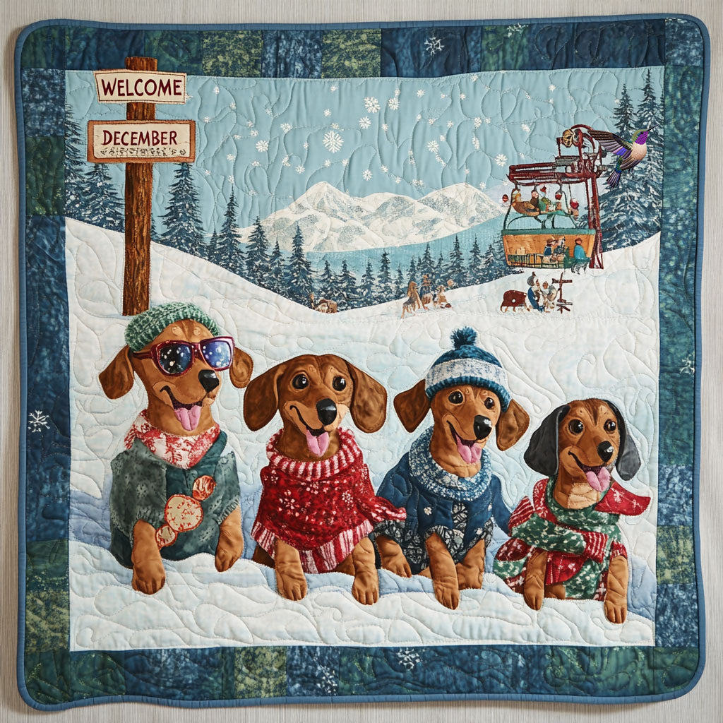 Snow Crossing Area Dachshund WY0611036CL Quilt