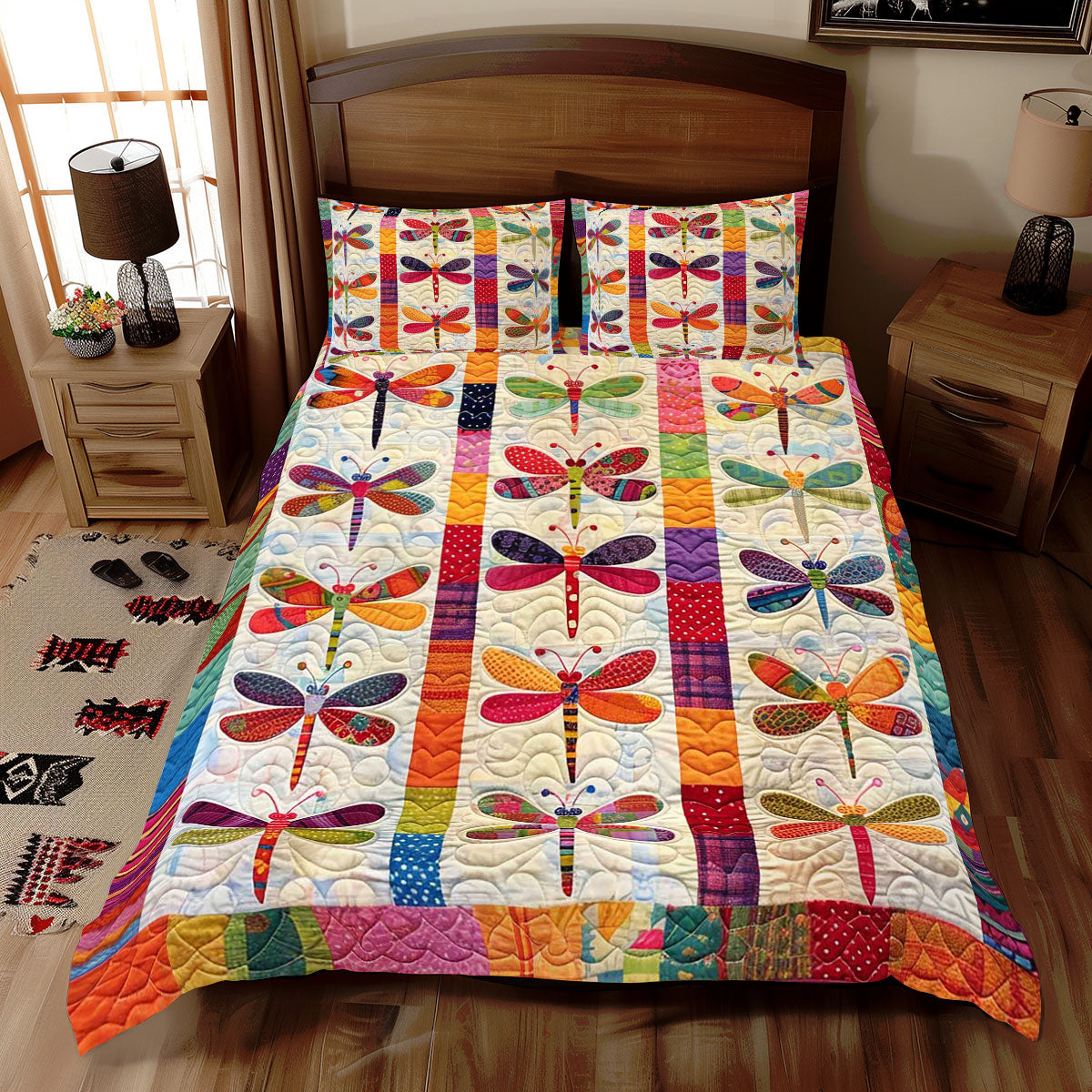 Patchwork Dragonflies WJ1209033CL Duvet Cover Set