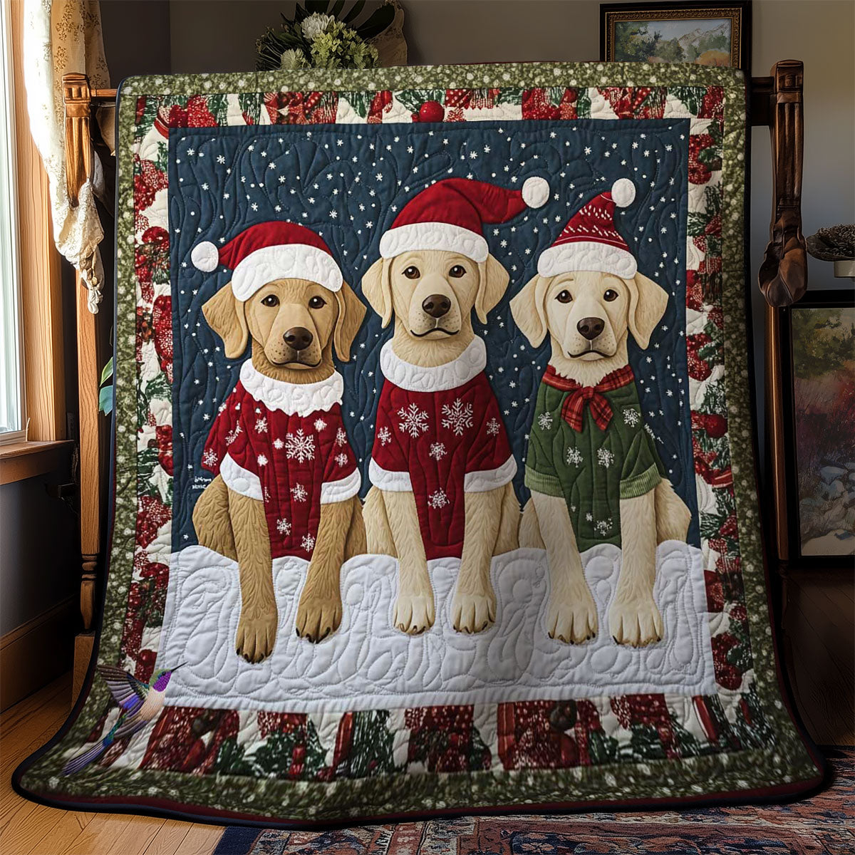 Labrador Christmas Sweaters WN1112016CL Quilt