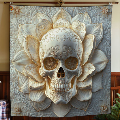 White Lotus Skull WY2011011CL Quilt