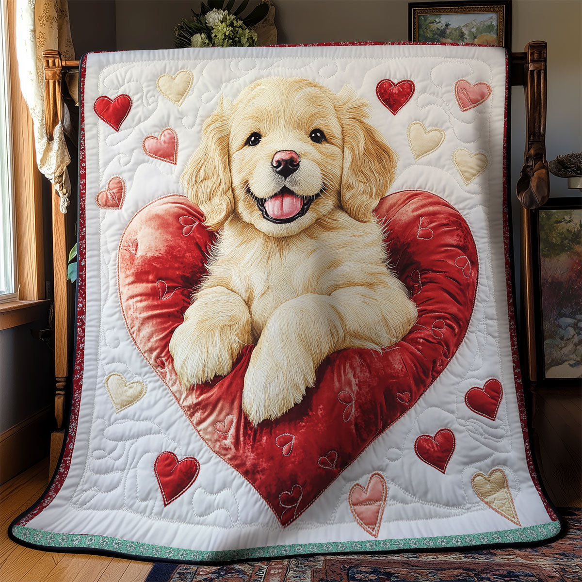 Valentine Dog WX1312051CL Quilt