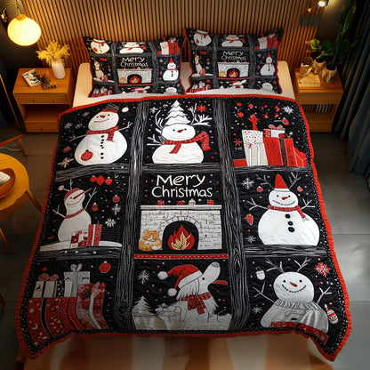 Frosty Black And White Christmas WN1010127CL Duvet Cover Set
