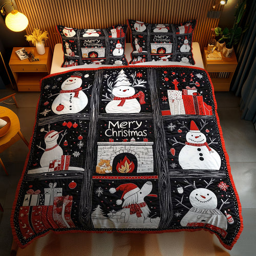 Frosty Black And White Christmas WN1010127CL Duvet Cover Set