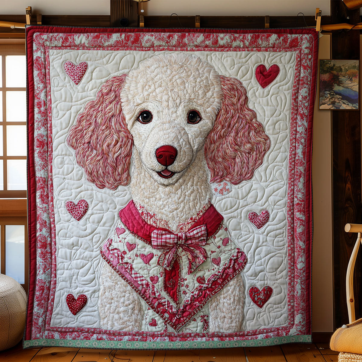 Poodle Heart WX0412041CL Quilt