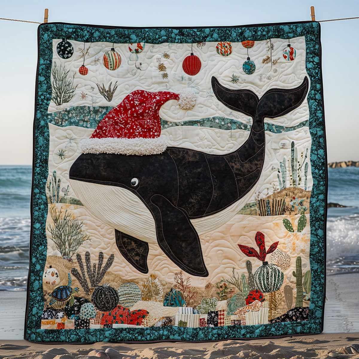 Santa Killer Whale WY1311043CL Quilt