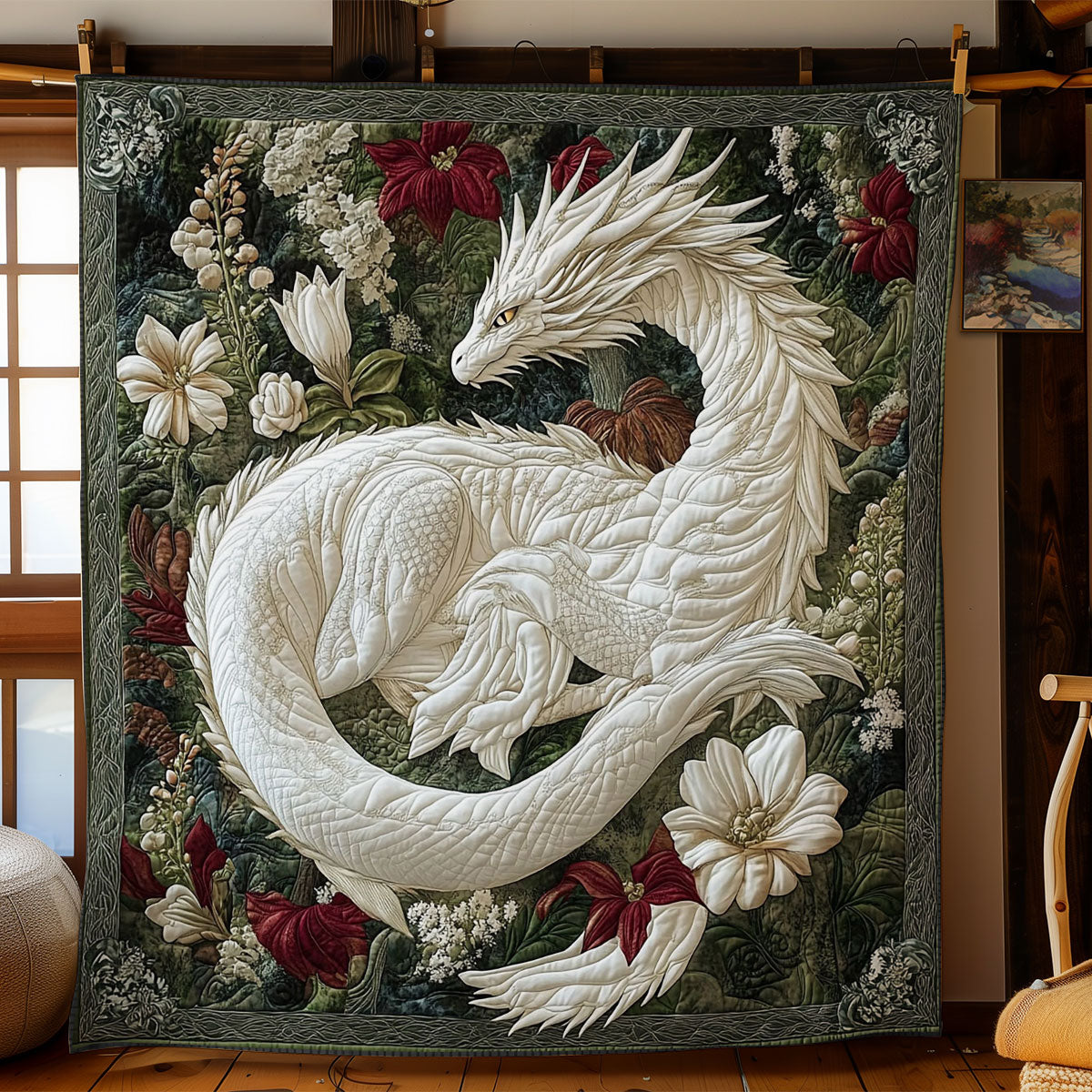 Majestic Dragon In Forest WY1701048CL Quilt