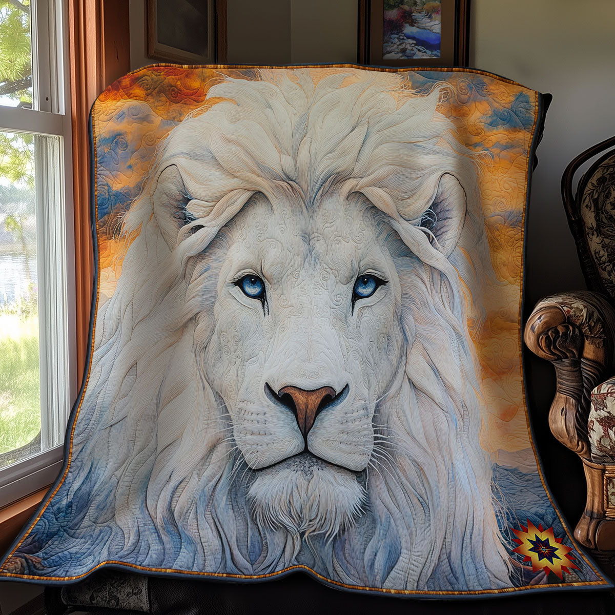 White Lion In Sunset WY1012056CL Quilt