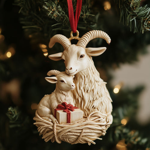 Mother and Kid Goat LT2710026CL Christmas Ornament