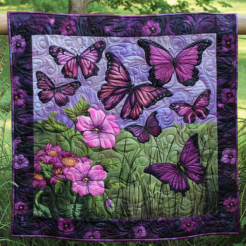 Purple Butterflies WJ2409020CL Quilt