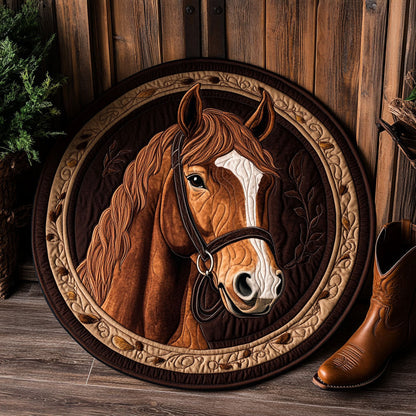 Beautiful Horse CP1005034CL Quilted Round Mat