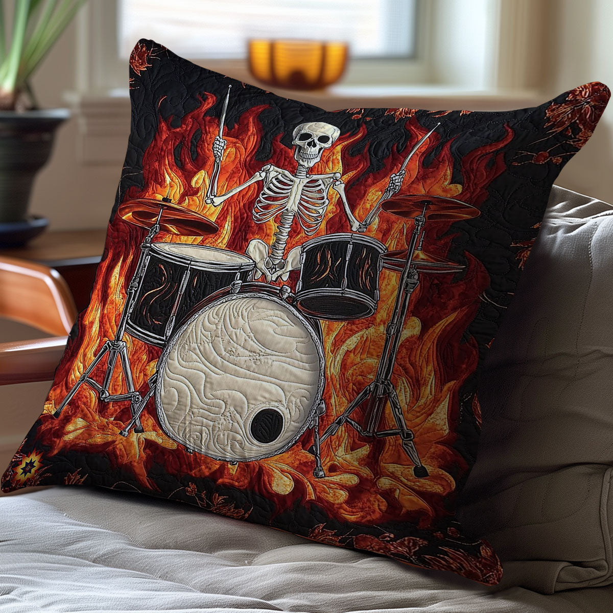 Skeleton Drum WY0412123CL Quilt Pillow Case