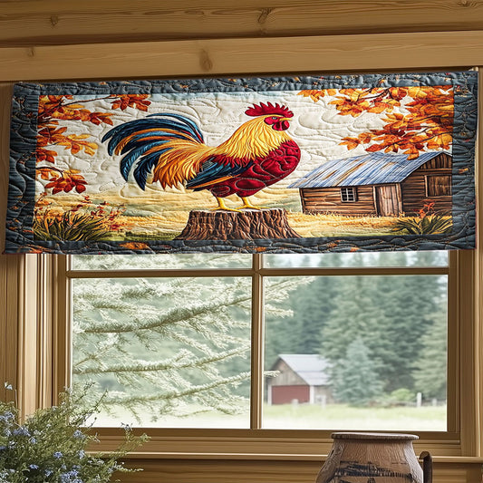 Rooster Farmhouse WT2803009CL Quilted Valance