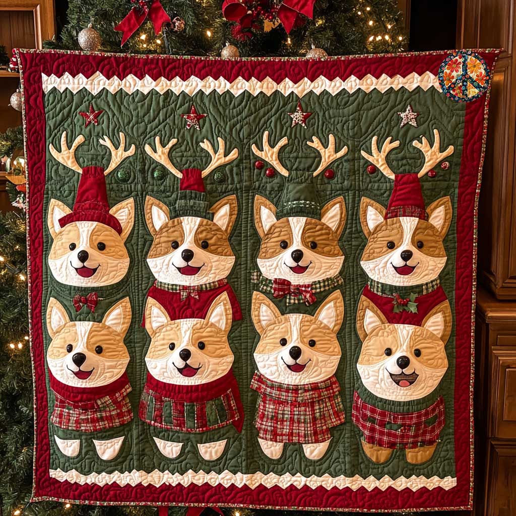 Holiday Corgi Cheer WN3110042CL Quilt