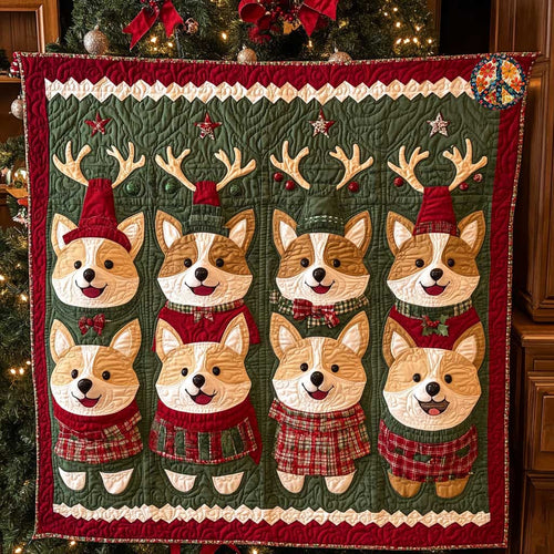 Holiday Corgi Cheer WN3110042CL Quilt