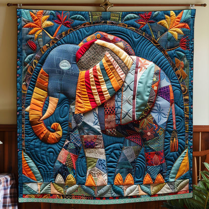 Elephant Patchwork Colorful WP1009040CL Quilt