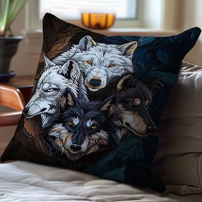 Native American Wolf WJ0810039CL Quilt Pillow Case